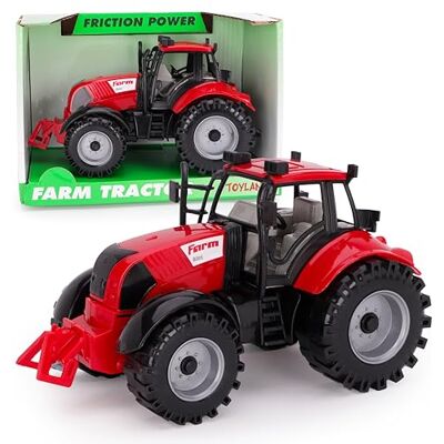 Toyland Tracteur agricole alimenté par friction avec capot d'ouverture – Disponible en rose, bleu, rouge et vert (rouge) Toyland Tracteur agricole alimenté par friction avec capot d'ouverture – Disponible en rose, bleu, rouge et vert (rouge)