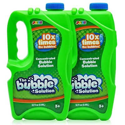 JOYIN Lot de 2 recharges de liquide à bulle de savon de 0,95 l (jusqu'à 19 l) pour mélanger des bulles géantes et normales JOYIN Lot de 2 recharges de liquide à bulle de savon de 0,95 l (jusqu'à 19 l) pour mélanger des bulles géantes et normales