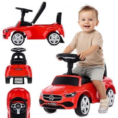 Sun Porteur enfant 1 an Mercedes C-Class voiturette, Interactive avec klaxon et Sons de Moteur Push Car (Rouge) Sun Porteur enfant 1 an Mercedes C-Class voiturette, Interactive avec klaxon et Sons de Moteur Push Car (Rouge)