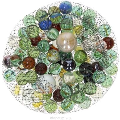 Goki 63926 Lot de 88 billes en verre 86 x 16 mm + 2 x 25 mm Multicolore Goki 63926 Lot de 88 billes en verre 86 x 16 mm + 2 x 25 mm Multicolore
