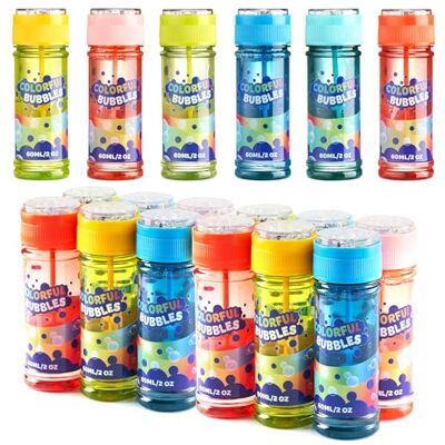 JOYIN 12 Bouteilles de Bulles (2oz/60ml de Solution de Bulles) Design Arc-en-Ciel coloré pour Les fêtes d'enfants, Baguette à Bulles, Grand kit de Bulles, Jouets d'été pour Les Enfants. JOYIN 12 Bouteilles de Bulles (2oz/60ml de Solution de Bulles) Design Arc-en-Ciel coloré pour Les fêtes d'enfants, Baguette à Bulles, Grand kit de Bulles, Jouets d'été pour Les Enfants.