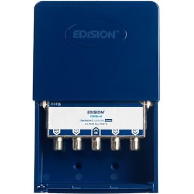 Edision OMS-4 Partiteur de poteau 4 sorties, extérieur séparateur satellite et TV, connecteur F, distributeur de signal TV, 5-2400Mhz, DVB-S2, DVB-T2, DVB-C, Passage DC, Boîte d'extérieur, 4-voies Edision OMS-4 Partiteur de poteau 4 sorties, extérieur séparateur satellite et TV, connecteur F, distributeur de signal TV, 5-2400Mhz, DVB-S2, DVB-T2, DVB-C, Passage DC, Boîte d'extérieur, 4-voies