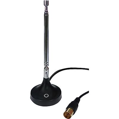 OEHLBACH Antenne radio Rod DAB+ Antenne radio pour la réception de DAB+ et FM/FM Antenne DAB rétractable avec base magnétique Antenne d'intérieur avec adaptateur sur fiche F Noir OEHLBACH Antenne radio Rod DAB+ Antenne radio pour la réception de DAB+ et FM/FM Antenne DAB rétractable avec base magnétique Antenne d'intérieur avec adaptateur sur fiche F Noir