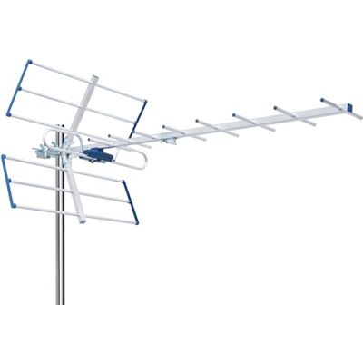 Edision YAGI 12db Antenne extérieure UHF 21-48 Terrestre, Filtre 5G LTE intégré, Réception TNT, Permet de recevoir Les signaux DVB-T/T2, Fréquences 470-694Mhz, Longueur 101cm, LTE700, Bleu Edision YAGI 12db Antenne extérieure UHF 21-48 Terrestre, Filtre 5G LTE intégré, Réception TNT, Permet de recevoir Les signaux DVB-T/T2, Fréquences 470-694Mhz, Longueur 101cm, LTE700, Bleu
