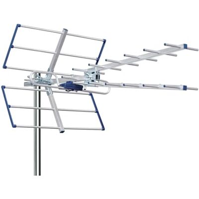 Edision YAGI V 13 dB Antenne TV numérique terrestre UHF 21-48 externe avec filtre 5G LTE pour réception numérique terrestre DVB-T/T2, fréquences 470-694 Mhz, longueur 87 cm, LTE700, bleu Edision YAGI V 13 dB Antenne TV numérique terrestre UHF 21-48 externe avec filtre 5G LTE pour réception numérique terrestre DVB-T/T2, fréquences 470-694 Mhz, longueur 87 cm, LTE700, bleu