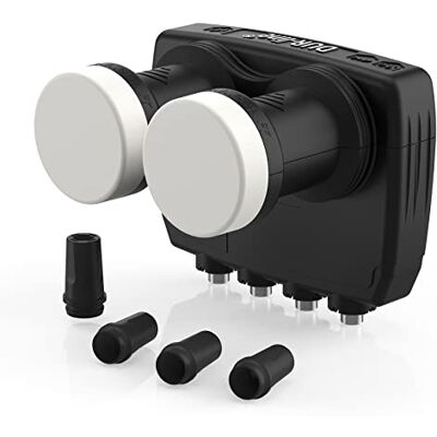 DUR-line 6° Monoblock Quad LNB,Astra 19.2°E + Hotbird 13°E, 4 participants & 2 satellites (MB6-QS), Double LNC avec DiSEqC intégré, 3D, résistant aux intempéries + blindage pour téléphone portable DUR-line 6° Monoblock Quad LNB,Astra 19.2°E + Hotbird 13°E, 4 participants & 2 satellites (MB6-QS), Double LNC avec DiSEqC intégré, 3D, résistant aux intempéries + blindage pour téléphone portable
