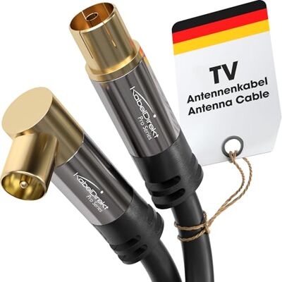 KabelDirekt – Câble Antenne TV 4K – 5m, 90°/droit KabelDirekt – Câble Antenne TV 4K – 5m, 90°/droit