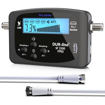 DUR-line SF 2500 Pro – Satfinder – Affichage et électronique améliorés – Jauge satellite numérique pour un réglage précis de votre antenne satellite – Finder avec câble F et instructions compréhensibles (français non garanti) DUR-line SF 2500 Pro – Satfinder – Affichage et électronique améliorés – Jauge satellite numérique pour un réglage précis de votre antenne satellite – Finder avec câble F et instructions compréhensibles (français non garanti)