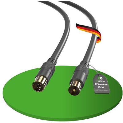 conecto Câble d'antenne SAT Câble coaxial Câble de satellite TV 1,50m double blindage, connecteur IEC sur connecteur IEC femelle, pour HDTV, récepteur, satellite, DAB, radio, noir conecto Câble d'antenne SAT Câble coaxial Câble de satellite TV 1,50m double blindage, connecteur IEC sur connecteur IEC femelle, pour HDTV, récepteur, satellite, DAB, radio, noir