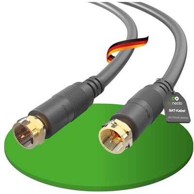 conecto Câble d'antenne SAT Câble coaxial Câble de satellite TV 2,00m double blindage F-fiche, pour HDTV, récepteur, satellite, internet, DAB, radio, noir conecto Câble d'antenne SAT Câble coaxial Câble de satellite TV 2,00m double blindage F-fiche, pour HDTV, récepteur, satellite, internet, DAB, radio, noir