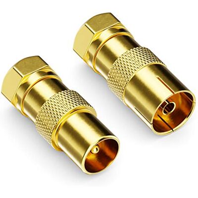 deleyCON 2 Pièces Adaptateur de Câble SAT comme Set Connecteur F sur 1x Prise D'antenne & 1x Prise D'antenne Connecteur D'antenne Coaxial Coupleur pour Câble Coaxial Câble D'antenne deleyCON 2 Pièces Adaptateur de Câble SAT comme Set Connecteur F sur 1x Prise D'antenne & 1x Prise D'antenne Connecteur D'antenne Coaxial Coupleur pour Câble Coaxial Câble D'antenne