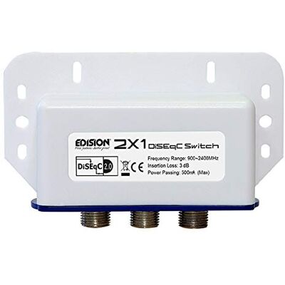Edision DiseqC Interrupteur 2/1 Boîtier de protection contre les intempéries Compatible HDTV Edision DiseqC Interrupteur 2/1 Boîtier de protection contre les intempéries Compatible HDTV
