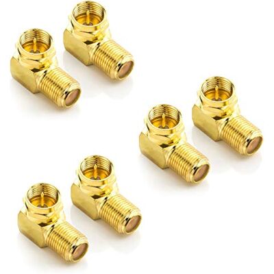 deleyCON 6x Adaptateur Satellite Coudé à 90° pour Câble Coaxial Adaptateur F Femelle Câble Satellite Coupleur F Coudé Adaptateur Coudé 6 Pièces deleyCON 6x Adaptateur Satellite Coudé à 90° pour Câble Coaxial Adaptateur F Femelle Câble Satellite Coupleur F Coudé Adaptateur Coudé 6 Pièces
