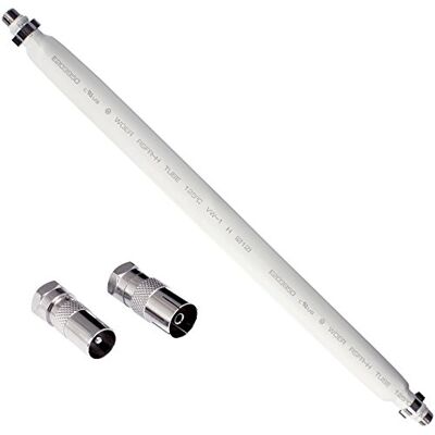 POPPSTAR Câble plat passe-fenêtre SAT 31,5 cm, blanc, 2 connecteurs F (1 mâle, 1 femelle) POPPSTAR Câble plat passe-fenêtre SAT 31,5 cm, blanc, 2 connecteurs F (1 mâle, 1 femelle)