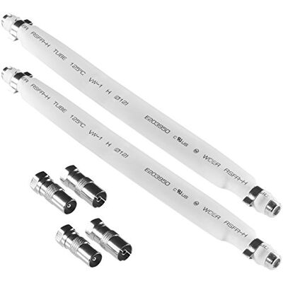POPPSTAR 2x 21,5 cm câble plat passe-fenêtre SAT, couleur blanc, 4x F-Connecteurs à l'antenne (2x mâle, 2x femelle) POPPSTAR 2x 21,5 cm câble plat passe-fenêtre SAT, couleur blanc, 4x F-Connecteurs à l'antenne (2x mâle, 2x femelle)