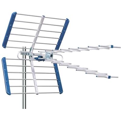 Edision YAGI V 15 dB Antenne TV numérique terrestre UHF 21-48 externe avec filtre 5G LTE pour réception numérique terrestre DVB-T/T2, fréquences 470-694 Mhz, longueur 105 cm, LTE700, bleu Edision YAGI V 15 dB Antenne TV numérique terrestre UHF 21-48 externe avec filtre 5G LTE pour réception numérique terrestre DVB-T/T2, fréquences 470-694 Mhz, longueur 105 cm, LTE700, bleu