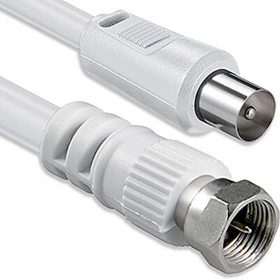 1aTTack.de Câble adaptateur pour câble d'antenne satellite 2,5 mètres 2x fiche F blindée > fiche coaxiale SAT blanc F-coax St 75db 1aTTack.de Câble adaptateur pour câble d'antenne satellite 2,5 mètres 2x fiche F blindée > fiche coaxiale SAT blanc F-coax St 75db