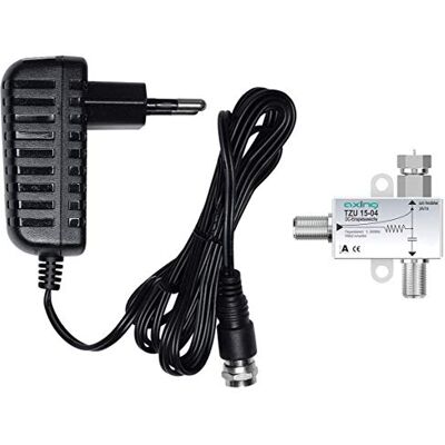 Axing TZU 110-04 DC-in Set d'alimentation à Distance 12 V Bloc d'alimentation DVB-C Sat 5-2400 MHz Axing TZU 110-04 DC-in Set d'alimentation à Distance 12 V Bloc d'alimentation DVB-C Sat 5-2400 MHz