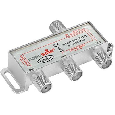 POPPSTAR Sat Verdeler Antenne Splitter Schakelaar 3-voudig (Analoog/Digitaal/BK/Unicable/HD/4k) voor Tv, Satelliet, Kabel, Radio, LNB POPPSTAR Sat Verdeler Antenne Splitter Schakelaar 3-voudig (Analoog/Digitaal/BK/Unicable/HD/4k) voor Tv, Satelliet, Kabel, Radio, LNB