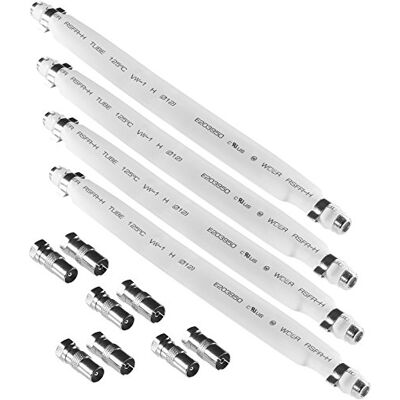 POPPSTAR 4x Passage de fenêtre SAT 21,5 cm (2 mm pour câble SAT plat), blanc, 8 connecteurs F (4 vers IEC mâle, 4 vers IEC femelle) POPPSTAR 4x Passage de fenêtre SAT 21,5 cm (2 mm pour câble SAT plat), blanc, 8 connecteurs F (4 vers IEC mâle, 4 vers IEC femelle)
