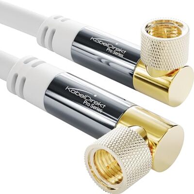 KabelDirekt – Câble Satellite & Antenne TV – 3m, 90°, blanc KabelDirekt – Câble Satellite & Antenne TV – 3m, 90°, blanc