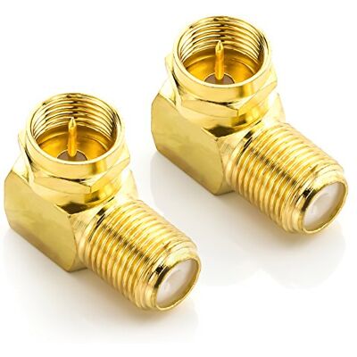 deleyCON Lot de 2 Adaptateurs D’angle Satellite 90° pour Câble Coaxial Connecteur f Coudé Adaptateur f Fiche f 7 mm Raccord Satellite Plaqué or deleyCON Lot de 2 Adaptateurs D’angle Satellite 90° pour Câble Coaxial Connecteur f Coudé Adaptateur f Fiche f 7 mm Raccord Satellite Plaqué or