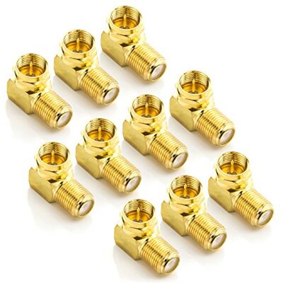 deleyCON Lot de 10 Adaptateurs D’angle Satellite 90° pour Câble Coaxial Connecteur f Coudé Adaptateur f Fiche f 7 mm Raccord Satellite Plaqué or deleyCON Lot de 10 Adaptateurs D’angle Satellite 90° pour Câble Coaxial Connecteur f Coudé Adaptateur f Fiche f 7 mm Raccord Satellite Plaqué or