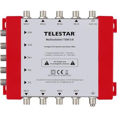 TELESTAR TSM 5/8 Commutateur multiple (réception de 1 satellite, jusqu'à 8 abonnés) TELESTAR TSM 5/8 Commutateur multiple (réception de 1 satellite, jusqu'à 8 abonnés)