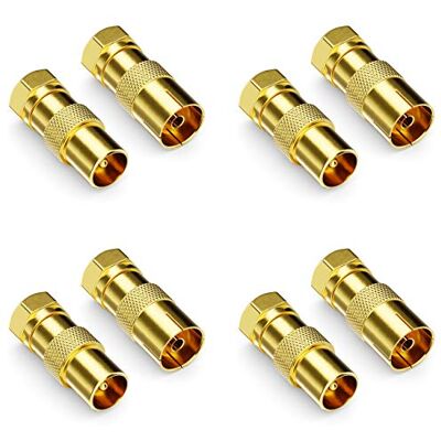 deleyCON 8 Pièces Adaptateur de Câble SAT comme Set Connecteur F sur 4x Prise D'antenne & 4x Prise D'antenne Connecteur D'antenne Coaxial Coupleur pour Câble Coaxial Câble D'antenne deleyCON 8 Pièces Adaptateur de Câble SAT comme Set Connecteur F sur 4x Prise D'antenne & 4x Prise D'antenne Connecteur D'antenne Coaxial Coupleur pour Câble Coaxial Câble D'antenne