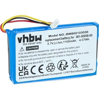 vhbw Batterie Compatible avec Garmin DriveSmart 5, 50 LMT-D, 51 LMT-D EU, 55, 61 LMT-S, 65 système de Navigation GPS (1100mAh, 3,7V, Li-ION) vhbw Batterie Compatible avec Garmin DriveSmart 5, 50 LMT-D, 51 LMT-D EU, 55, 61 LMT-S, 65 système de Navigation GPS (1100mAh, 3,7V, Li-ION)