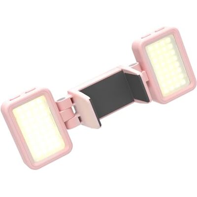 Whoasyst Lampe de remplissage rechargeable rotative à 360° avec 3 températures de couleur réglables, 5 niveaux de luminosité pour 3 appareils photo de poche Whoasyst Lampe de remplissage rechargeable rotative à 360° avec 3 températures de couleur réglables, 5 niveaux de luminosité pour 3 appareils photo de poche