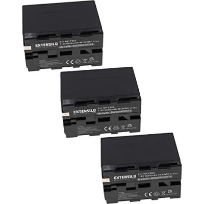 EXTENSILO 3X Batteries Compatible avec Sony MiniDV DCR-TRV120, DCR-TRV130, DCR-TRV210 Appareil Photo, Reflex numérique (6600mAh, 7,4V, Li-ION) EXTENSILO 3X Batteries Compatible avec Sony MiniDV DCR-TRV120, DCR-TRV130, DCR-TRV210 Appareil Photo, Reflex numérique (6600mAh, 7,4V, Li-ION)