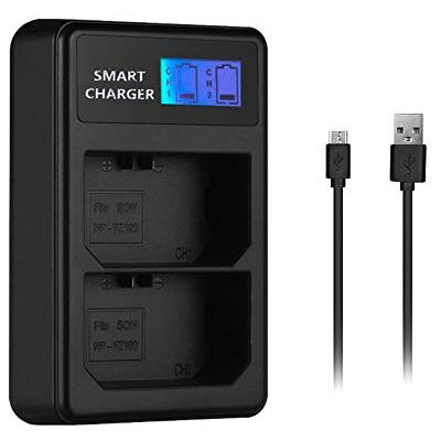 fittings4you Double chargeur LCD compatible pour 2 x Sony batterie NP-FZ100 effet anti-mémoire LC9401 fittings4you Double chargeur LCD compatible pour 2 x Sony batterie NP-FZ100 effet anti-mémoire LC9401