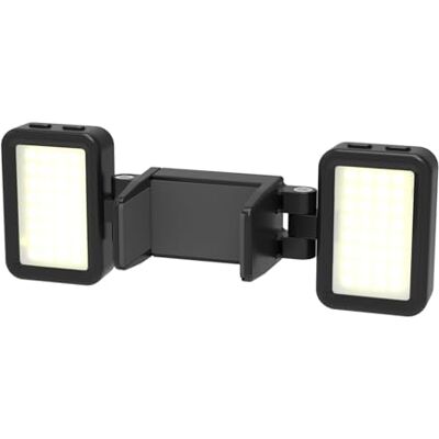Whoasyst Lampe de remplissage rechargeable rotative à 360° avec 3 températures de couleur réglables, 5 niveaux de luminosité pour 3 appareils photo de poche Whoasyst Lampe de remplissage rechargeable rotative à 360° avec 3 températures de couleur réglables, 5 niveaux de luminosité pour 3 appareils photo de poche