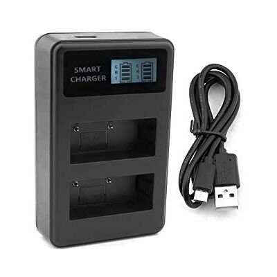 fittings4you Double chargeur LCD compatible avec 2 batteries PanasonicLUMIX DMW-BLG10 DMW-BLE9 LC9703 fittings4you Double chargeur LCD compatible avec 2 batteries PanasonicLUMIX DMW-BLG10 DMW-BLE9 LC9703