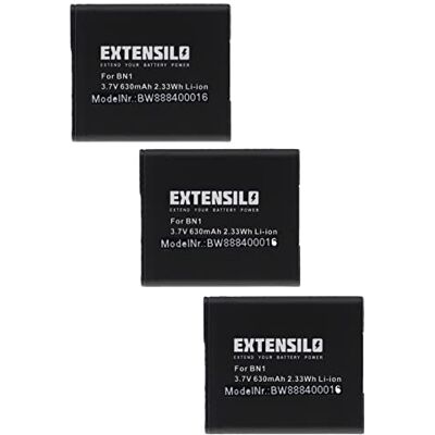 EXTENSILO 3X Batteries Compatible avec Sony Cybershot DSC-W310, DSC-W320, DSC-W330, DSC-W350 Appareil Photo, Reflex numérique (630mAh, 3,7V, Li-ION) EXTENSILO 3X Batteries Compatible avec Sony Cybershot DSC-W310, DSC-W320, DSC-W330, DSC-W350 Appareil Photo, Reflex numérique (630mAh, 3,7V, Li-ION)