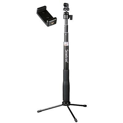 Smatree Perche à selfie télescopique Q3 avec trépied compatible avec OSMO 360, Insta360 X5, GoPro Hero 13/12/11/10/9/8/7/6/5/4+/3/Max/Session/2018/AKASO/OSMO Action Camera 5 Pro/Pocket 3/SJCAM/et Smatree Perche à selfie télescopique Q3 avec trépied compatible avec OSMO 360, Insta360 X5, GoPro Hero 13/12/11/10/9/8/7/6/5/4+/3/Max/Session/2018/AKASO/OSMO Action Camera 5 Pro/Pocket 3/SJCAM/et