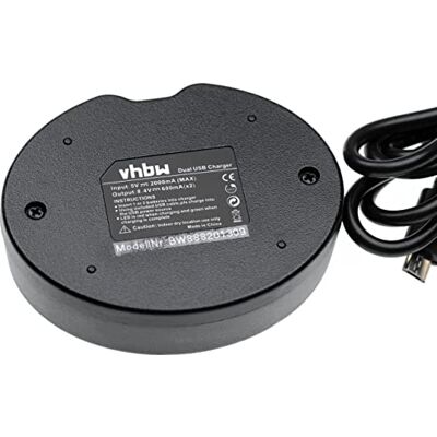vhbw Double chargeur USB compatible avec Hitachi VM-H650, VM-H660, VM-H660E, VM-H70, VM-H71, VM-H755 Caméscope Action Cam-Batterie Coque de charge vhbw Double chargeur USB compatible avec Hitachi VM-H650, VM-H660, VM-H660E, VM-H70, VM-H71, VM-H755 Caméscope Action Cam-Batterie Coque de charge