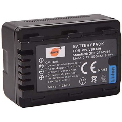 DSTE VW-VBK180 Li-Ion Batterie pour Panasonic HC-V10, HC-V100, HC-V100M, HC-V500, HC-V500M, HC-V700, HC-V700M, HDC-HS60, HDC-HS80, HDC-SD40, HDC-SD60, HDC-SD80, HDC-SD90 DSTE VW-VBK180 Li-Ion Batterie pour Panasonic HC-V10, HC-V100, HC-V100M, HC-V500, HC-V500M, HC-V700, HC-V700M, HDC-HS60, HDC-HS80, HDC-SD40, HDC-SD60, HDC-SD80, HDC-SD90