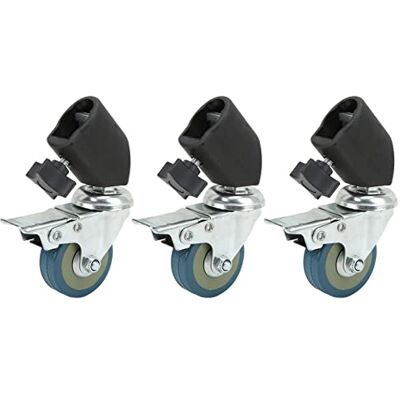 Panv Roulettes Pivotantes Robustes pour Support d'éclairage Photographie, Verrouillables, Multi-surface, Acier allié et Inoxydable, Montage sur Tige, 22 mm, Noir ou Gris Foncé Panv Roulettes Pivotantes Robustes pour Support d'éclairage Photographie, Verrouillables, Multi-surface, Acier allié et Inoxydable, Montage sur Tige, 22 mm, Noir ou Gris Foncé