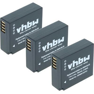 vhbw 3X Batterie Compatible avec Panasonic Lumix DMC-TZ90, DMC-TZ91, DMC-TZ96, DMC-GX7, DMC-GF6 Appareil Photo APRN (750mAh, 7,2V, Li-ION) vhbw 3X Batterie Compatible avec Panasonic Lumix DMC-TZ90, DMC-TZ91, DMC-TZ96, DMC-GX7, DMC-GF6 Appareil Photo APRN (750mAh, 7,2V, Li-ION)