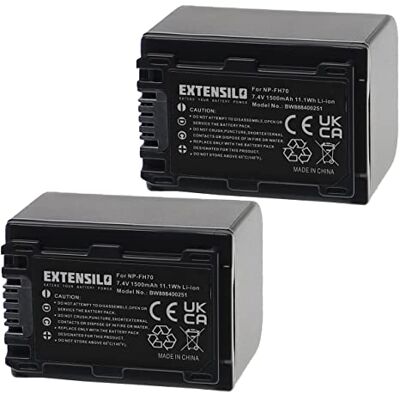 EXTENSILO 2X Batterie Compatible avec Sony DCR-SR33E, DCR-SR300E, DCR-SR30E, DCR-SR32E Appareil Photo, Reflex numérique (1500mAh, 7,4V, Li-ION) EXTENSILO 2X Batterie Compatible avec Sony DCR-SR33E, DCR-SR300E, DCR-SR30E, DCR-SR32E Appareil Photo, Reflex numérique (1500mAh, 7,4V, Li-ION)