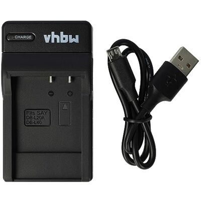 vhbw Chargeur USB de Batterie Compatible avec Sanyo DB-L20, DB-L20A, DB-L40, DB-L40AU Batterie Appareil Photo Digital, DSLR, Action cam vhbw Chargeur USB de Batterie Compatible avec Sanyo DB-L20, DB-L20A, DB-L40, DB-L40AU Batterie Appareil Photo Digital, DSLR, Action cam