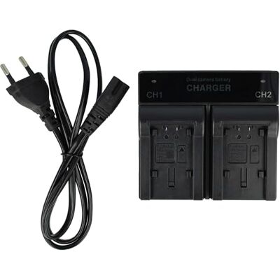 vhbw Chargeur de Batterie Double Compatible avec Panasonic HC-750, HC-757, HC-V10, HC-V100, HC-V100M, HC-V110, HC-V130 caméra, DSLR, Action-cam vhbw Chargeur de Batterie Double Compatible avec Panasonic HC-750, HC-757, HC-V10, HC-V100, HC-V100M, HC-V110, HC-V130 caméra, DSLR, Action-cam