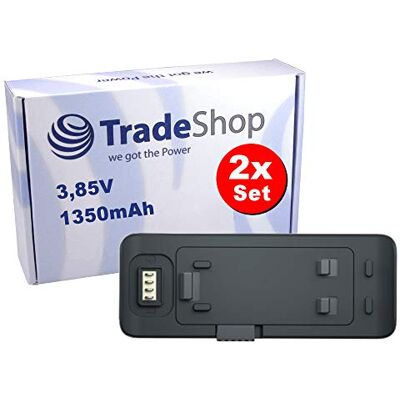 Trade-Shop Lot de 2 batteries Li-ion 1350 mAh Remplace Insta IS360RB Compatible avec Insta 360 One R Double Edition Caméra d'action / Batterie de rechange Trade-Shop Lot de 2 batteries Li-ion 1350 mAh Remplace Insta IS360RB Compatible avec Insta 360 One R Double Edition Caméra d'action / Batterie de rechange