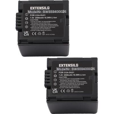 EXTENSILO 2 batteries compatibles avec Hitachi DZ-MV350A, DZ-MV350E, DZ-MV380A, DZ-MV380E appareil photo numérique, DSLR (2500mAh, 7,4V, Li-Ion) EXTENSILO 2 batteries compatibles avec Hitachi DZ-MV350A, DZ-MV350E, DZ-MV380A, DZ-MV380E appareil photo numérique, DSLR (2500mAh, 7,4V, Li-Ion)