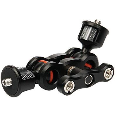 CAMKOO Bras articulé Viper Magic Arm avec double rotule (vis 6,35 mm) pour appareil photo reflex numérique, écran LCD, GoPro, microphone, moniteur vidéo et anneau de flash CAMKOO Bras articulé Viper Magic Arm avec double rotule (vis 6,35 mm) pour appareil photo reflex numérique, écran LCD, GoPro, microphone, moniteur vidéo et anneau de flash