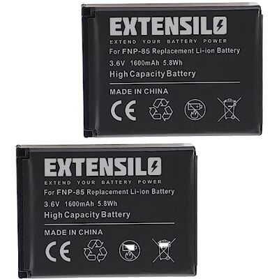 EXTENSILO 2x Batterie pour Toshiba Camileo X400, X416HD, Z100 - Batterie pour caméra EXTENSILO 2x Batterie pour Toshiba Camileo X400, X416HD, Z100 - Batterie pour caméra