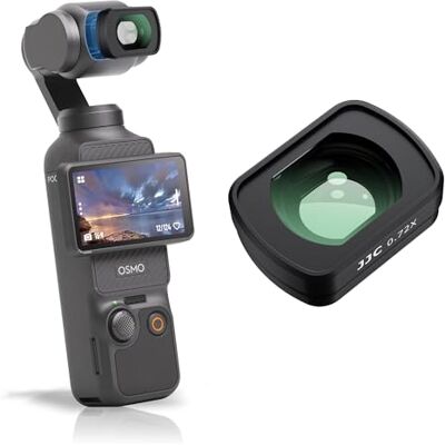 JJC Objectif grand angle magnétique 0,72x Osmo Pocket 3, objectif grand angle pour DJI Osmo Pocket 3 avec étui, champ de vision 112 °/double revêtement antireflet/verre optique HD/cadre en aluminium JJC Objectif grand angle magnétique 0,72x Osmo Pocket 3, objectif grand angle pour DJI Osmo Pocket 3 avec étui, champ de vision 112 °/double revêtement antireflet/verre optique HD/cadre en aluminium