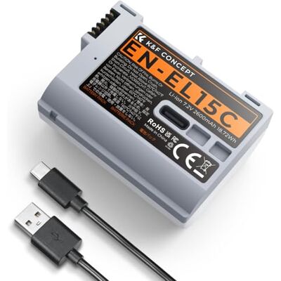 K&F CONCEPT EN-EL15C Batterie de grande capacité pour appareil photo Z7 II, Z6 II, Z6 II, Z5, D850, D810, D810A, D780, D750, D610, D500, D750 2600 mAh K&F CONCEPT EN-EL15C Batterie de grande capacité pour appareil photo Z7 II, Z6 II, Z6 II, Z5, D850, D810, D810A, D780, D750, D610, D500, D750 2600 mAh